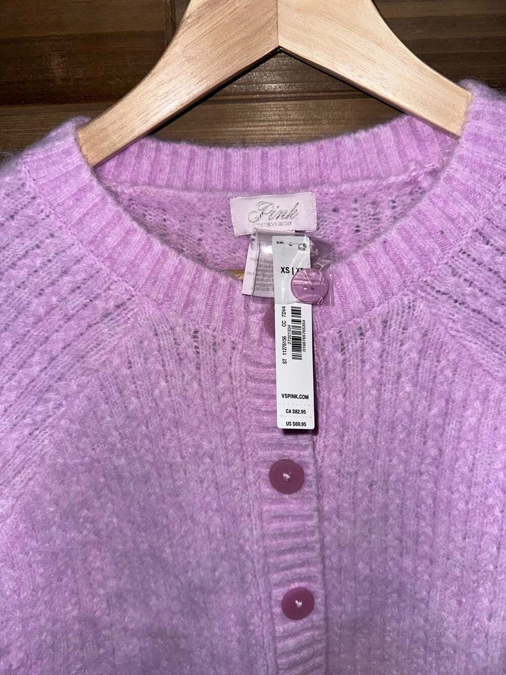 No.88 Pink Victoria's Secret Cardigan Size XS Pink Button Front Sweater